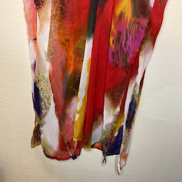 Michael Stars Water Color Maxi Sheer Swim Cover-Up OSFM - Picture 6 of 9